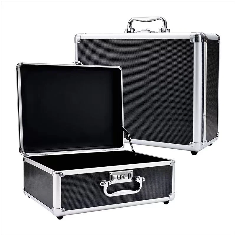 Manufacturer\'s Large Portable Aluminum Alloy Storage Box Toolbox File Password Box Household Identification Case