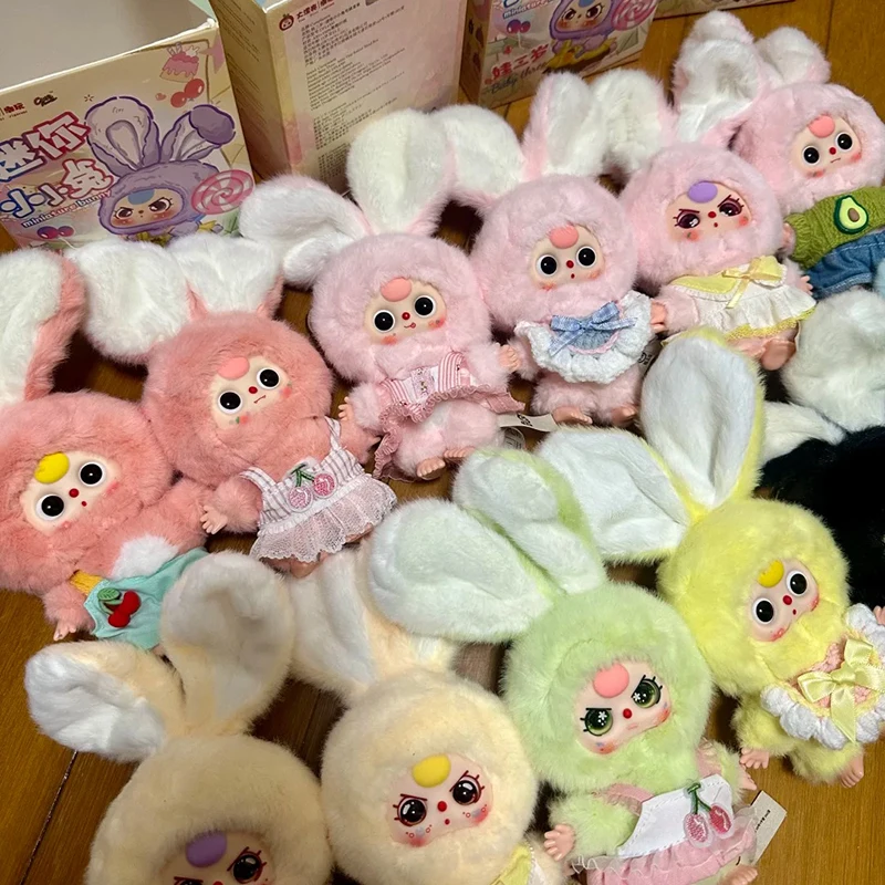 

Детские три мини-кролика, плюшевая слепая коробка, милая кукла, нежный рюкзак, подвеска, украшение для рабочего стола, украшение, коллекционный подарок