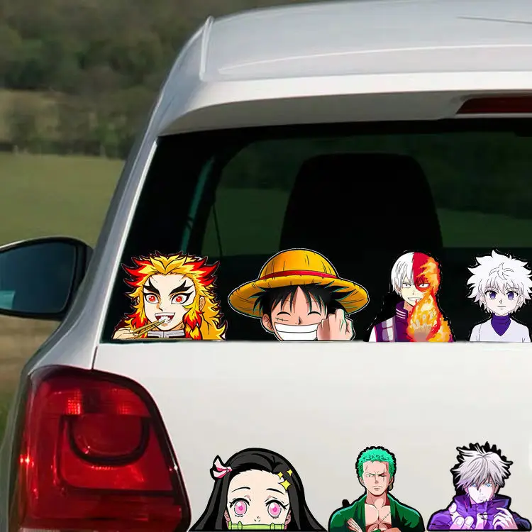 3D Gradient Stickers for Dropshipping One Piece Anime Illusion Stickers Luffy Creative and Personalized Car Stickers