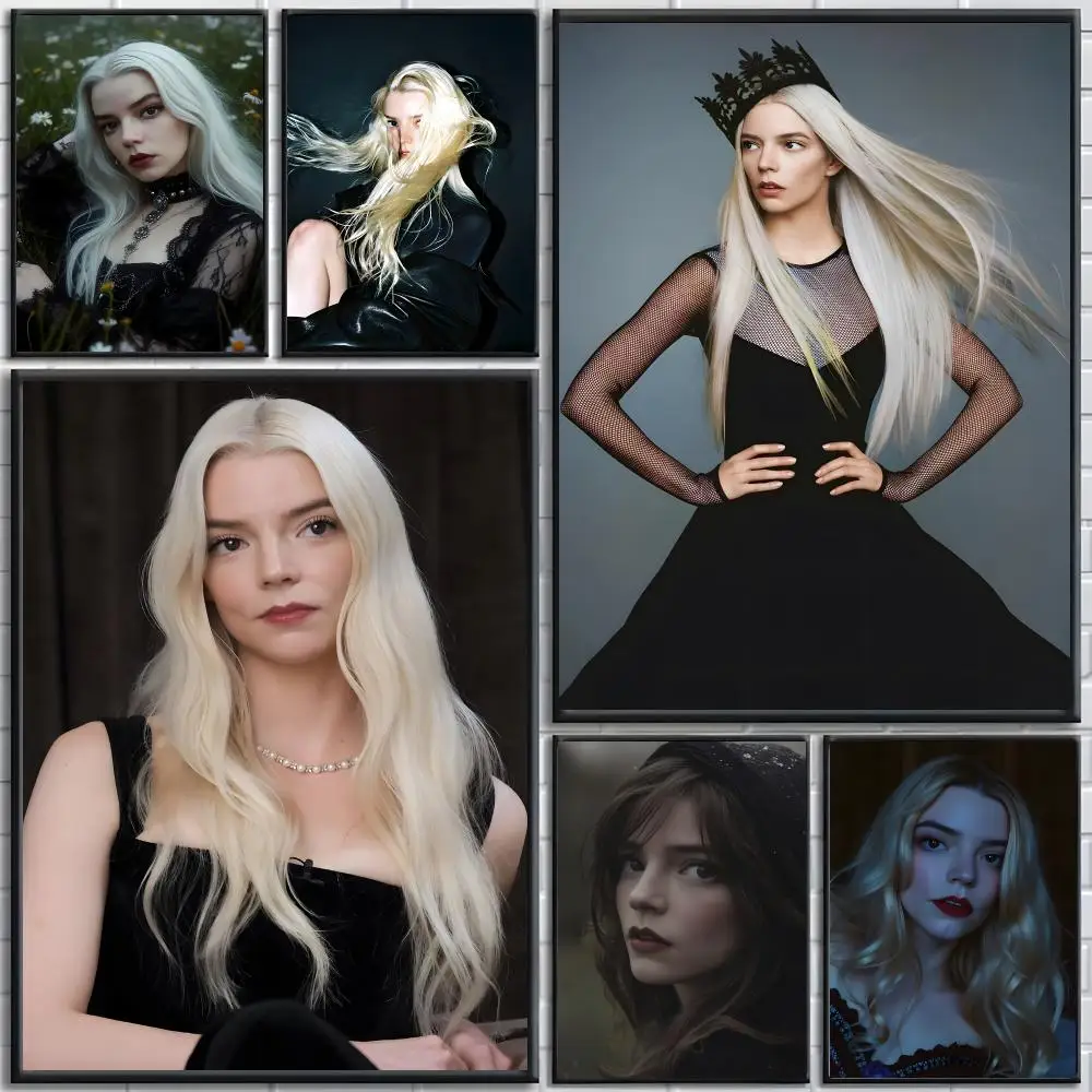 Actor Anya Taylor-Joy Poster posters for bedrooms and living rooms high definition cartoon movie-themed wall art.