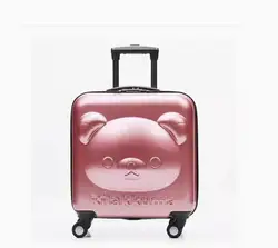 Bear trolley Luggage Suitcase For boys girls luggage Bag 18 inch bear suitcase for kids  Rolling Spinner Suitcase with 4 Wheels