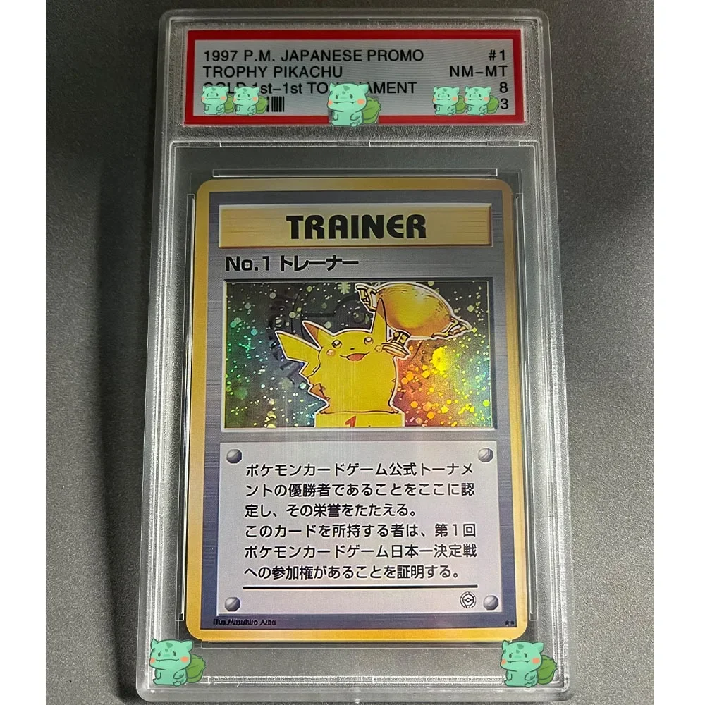 PTCG Rating Card 1997 P.M.JAPANESE PROMO TROPHY NM-MT 8Points Collection Card Holographic Label Display Replica Child Gifts