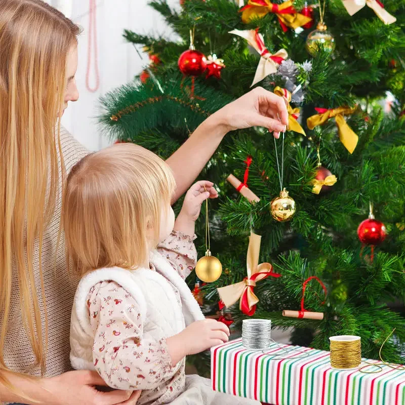 0.2-1MM Silver Gold Color Cord Jewelry Thread Metallic Ornament String for Christmas Tree Hanging Crafts Making Gift Decoratiion image 5