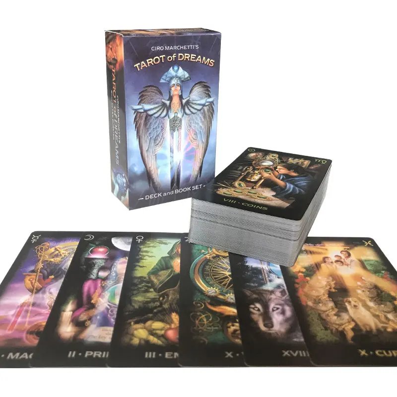 Hot sales Dreams Tarot Oracle Card Fate Divination Prophecy Card Family Party Game Toy Tarot 78 Card Deck PDF Guide