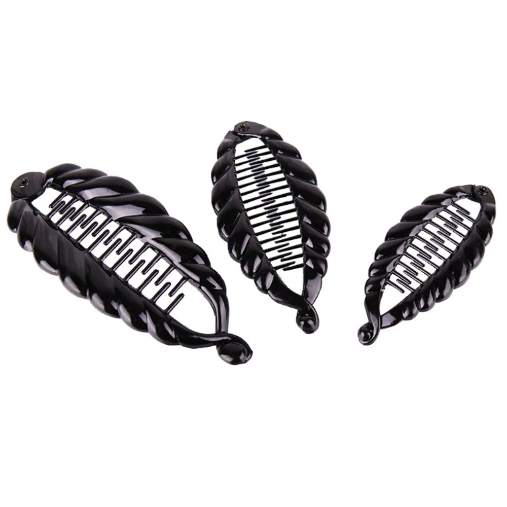 Fish Shaped Hair Clip Claw Simple Color Ponytail Holder for Women Girls Banana Clips Crabs Black Women Hair Styling Accessories