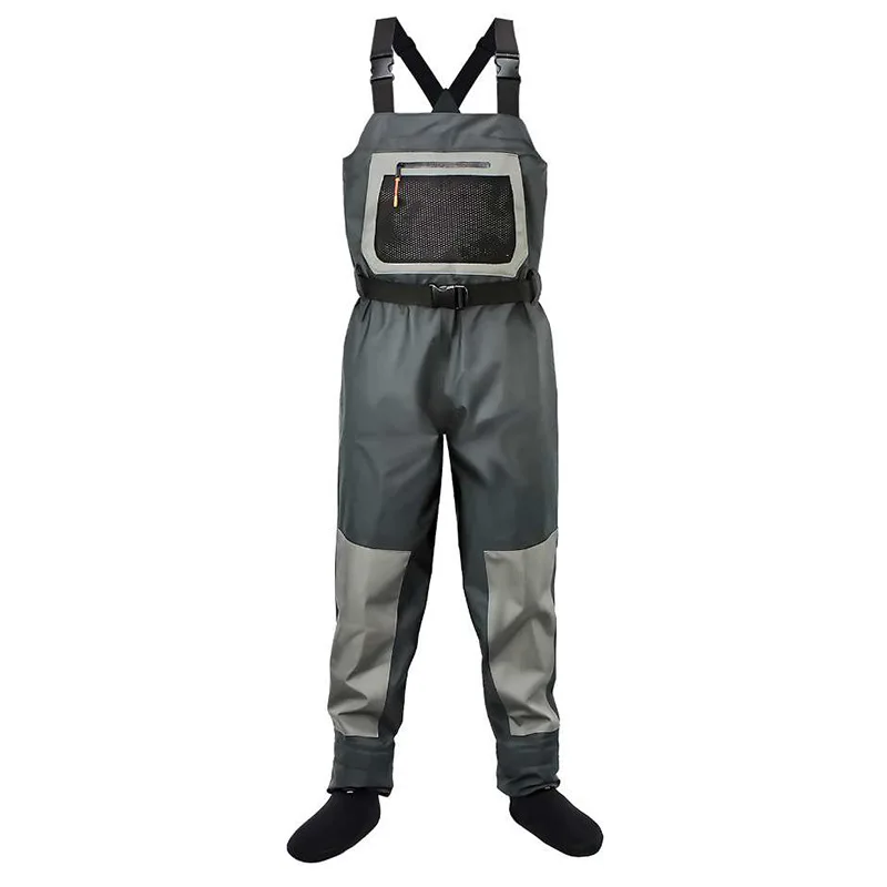 4Xl Bootfoot Front Zipper Pvc Neoprene Nylon Chest Stockingfoot Breathable Waterproof Fly Duck Hunting Fishing Waders With Socks