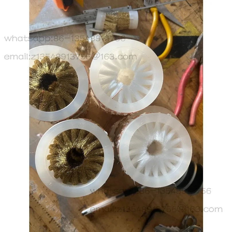 Inner roll hair planting disc copper wire brush, industrial seal rust removal pipe cleaning spring brush 1 piece price