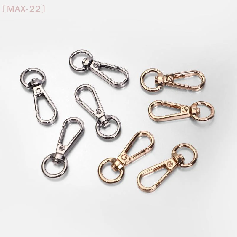 〔MAX-22〕2Pcs Swivel Lobster Claw Clasps Gold Silver Push Gate Snap Hook For Handbag Purse Keychain Accessory
