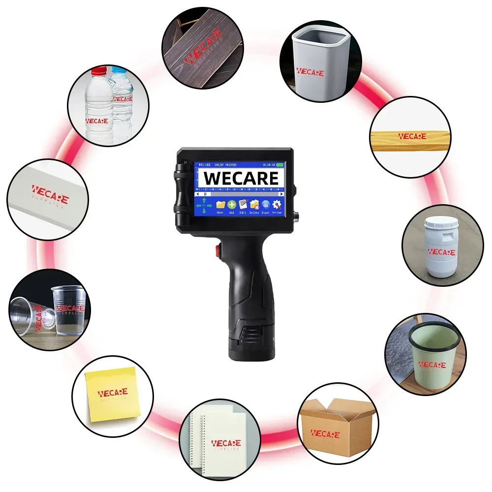 WECARE draagbare automatische inkjet-handheldprinter met behulp van WECARE sneldrogende inktcartridge