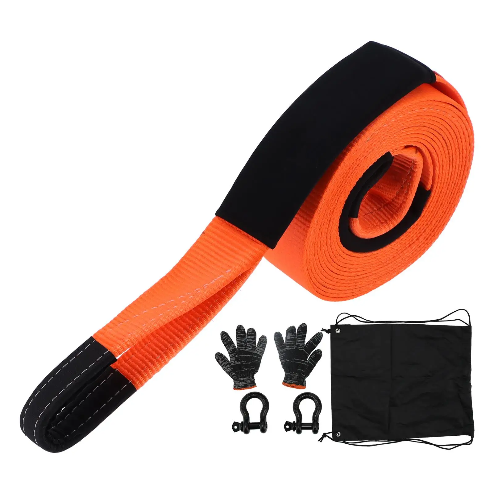 

15T Polyester Tow Strap - Heavy-Duty Recovery Rope for Trailer Dragging & Towing Accessories