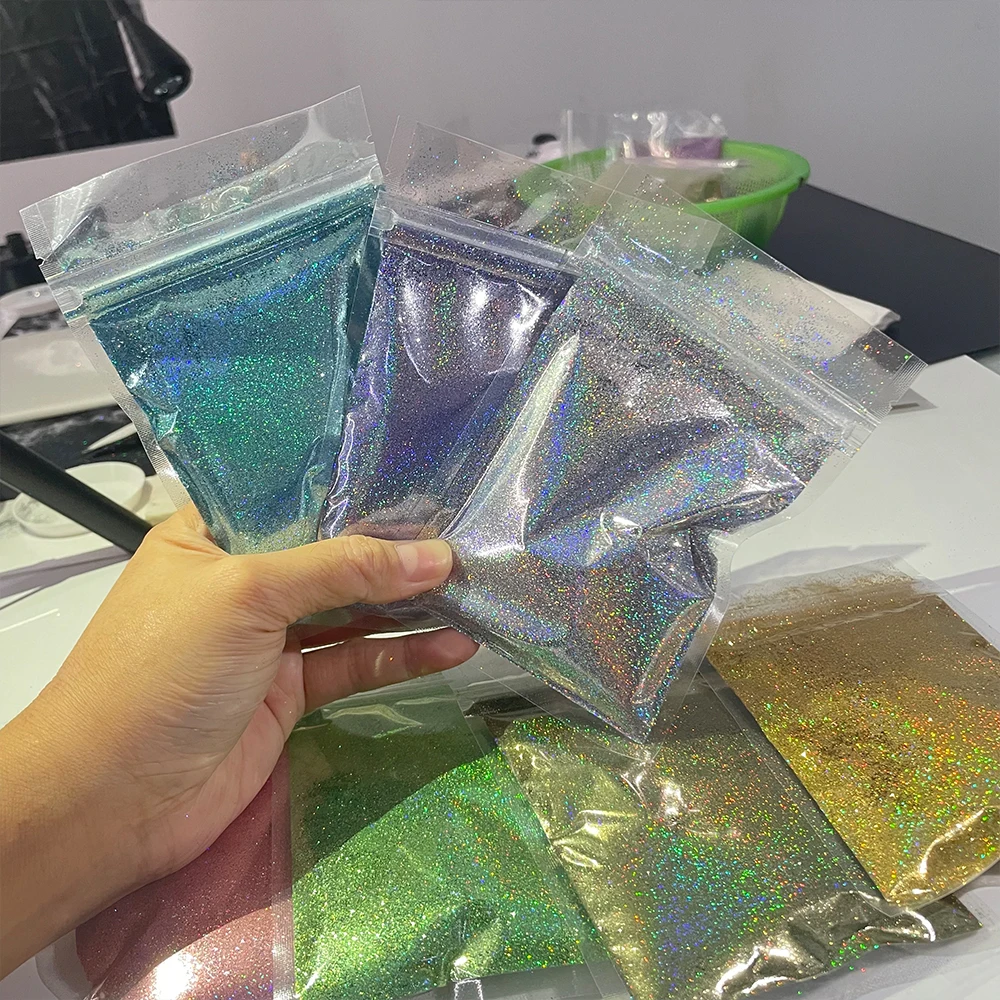 

10g 18Colors 0.2mm Laser Nail Art Powder Holographic Laser Gold/silver Extra Fine Chrome Manicure Pigment Sparkly Glitter Powder