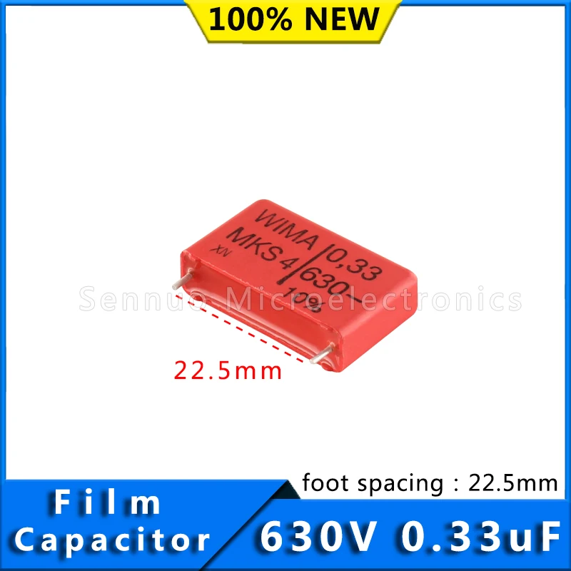 5/10 Buah Kapasitor Film WIMA Jerman Baru MKS4 630V 0.33UF 630V 334 Pitch 22.5Mm Kapasitor Tak Terbatas Audio MKS4J 033305 D00KSSD