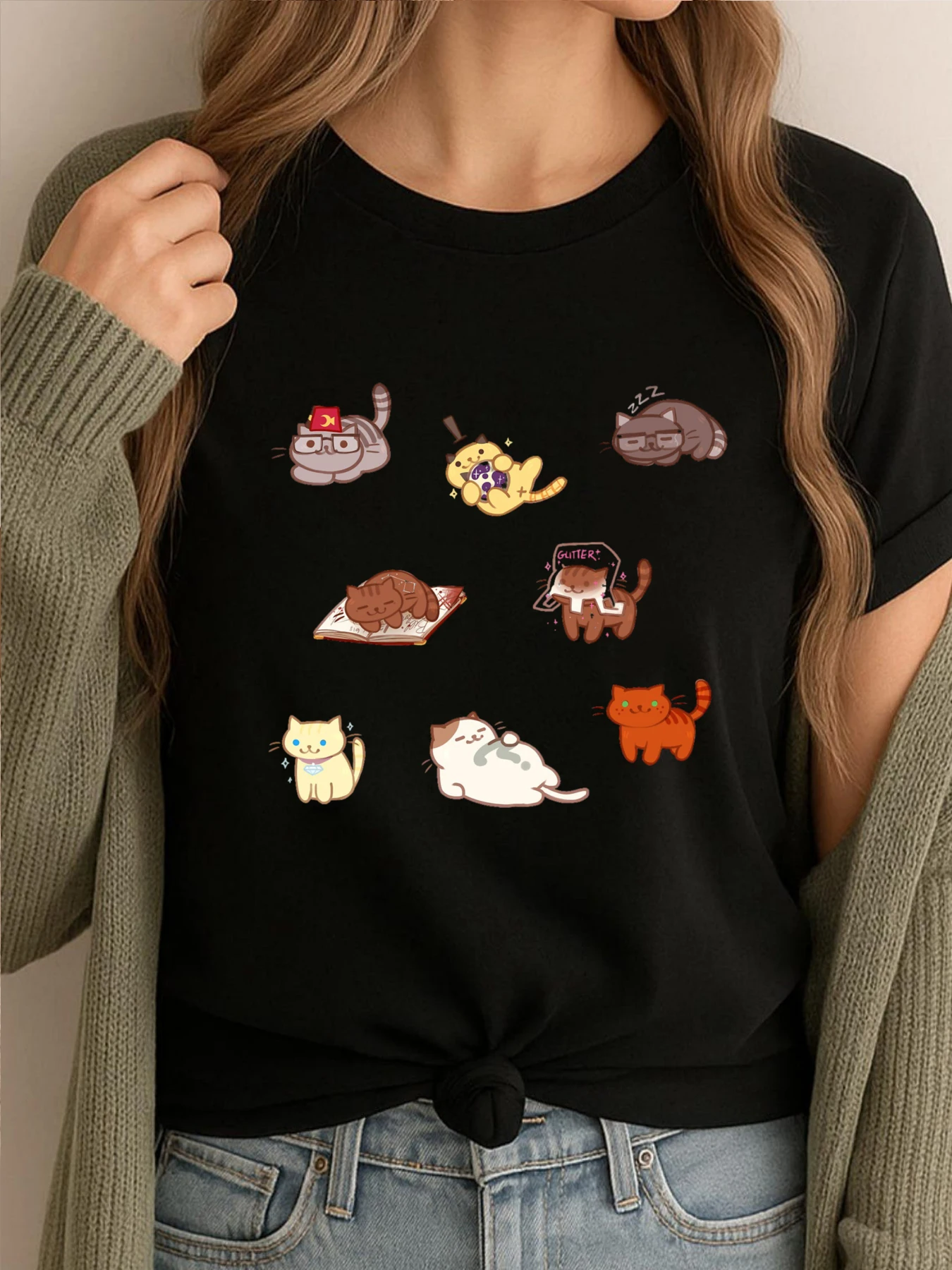 

Cats Falls Mens Graphic Tshirts Men's T-Shirts Funny Tees Mens High Quality Comfortable Printed Clothes