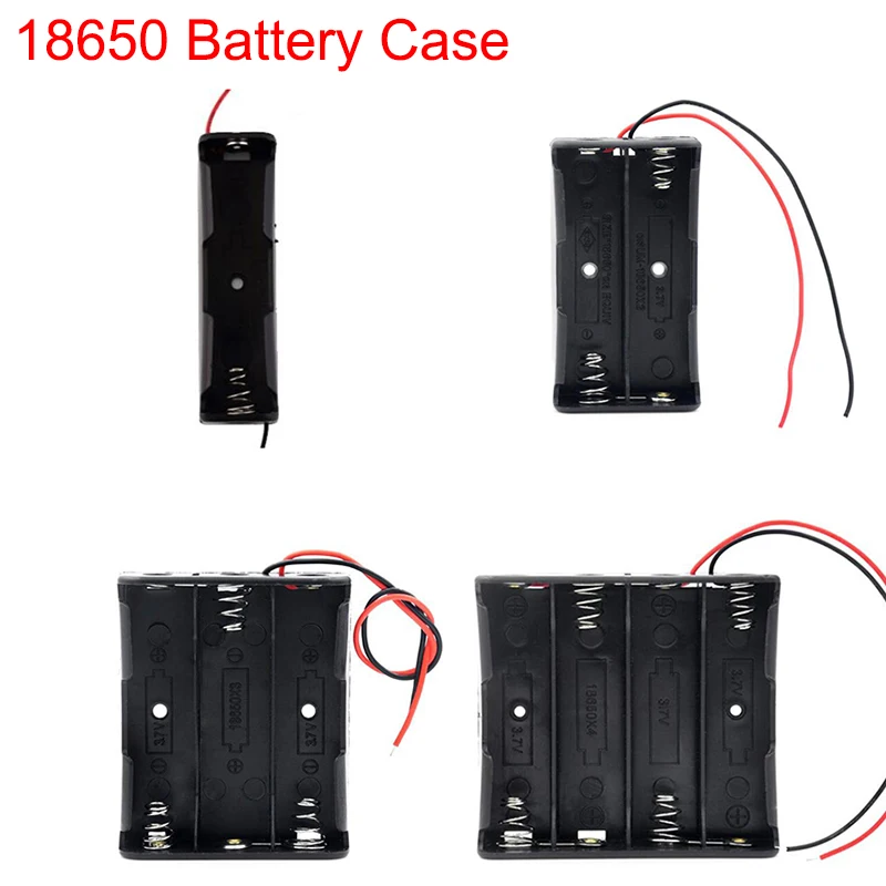 DIY Plastic 18650 Battery Box Storage Case 1 2 3 4 AA 18650 Power Bank Cases Battery Holder Container 1X 2X 3X 4X With Wire Lead