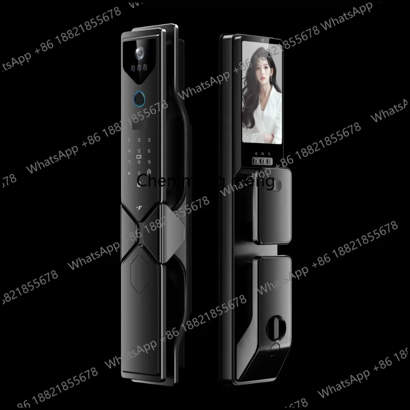 

Дверной замок деревянный, противовзломный, для домашней безопасности, с Wi-Fi, 3D распознаванием лица, распознаванием вен ладони и отпечатков пальцев