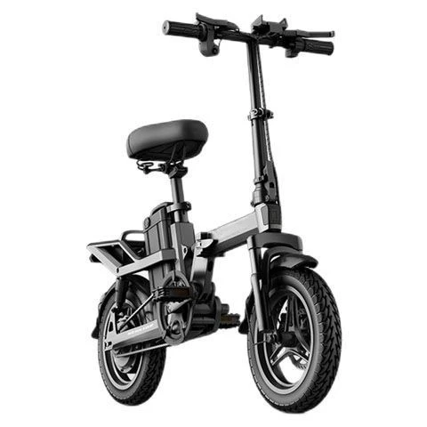 Folding electric bicycle lithium battery men and women comfortable folding electric vehicle double double disc brake super small