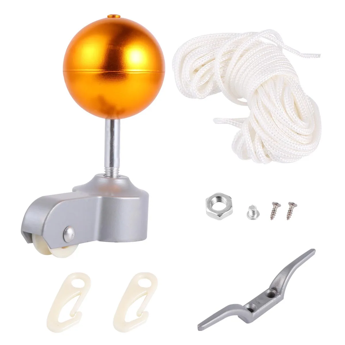 

1 Set Flagpole Hat Head Accessories Gold Plated Round Detachable Portable Outdoor Mount For Flags Home Garden Use Nylon Flagpole