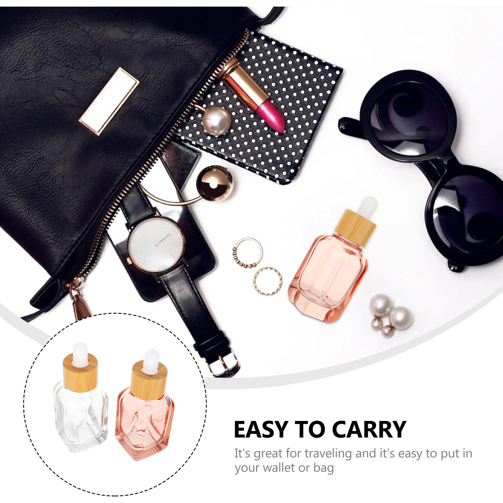 2 قطعة زجاجات عينة عطر زجاجية قابلة لإعادة الملء زجاجات قطارة شفافة محمولة حاوية زيت طبيعي موزع لوشن