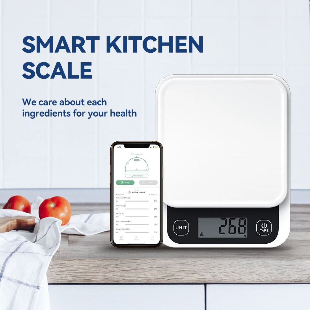 Hot Selling in the US 5kg/1g Smart Food Calorie Scales Kitchen Digital Electronic Scale Cooking Baking Measuring Scale with APP