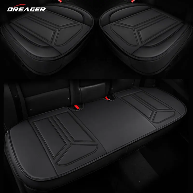 

Universal Car Front Driver Side PU Leather Seat Cover Cushion Auto Rear Sit Chair Mat Pad Full Protector Breathable Four Seasons