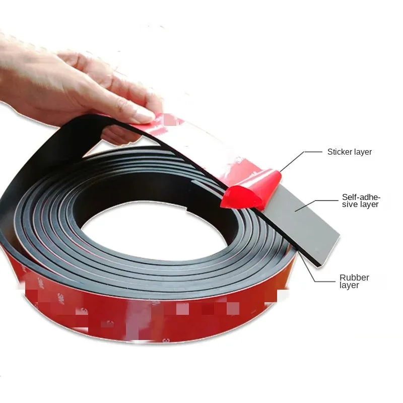 50cm Silicone Rubber Anti-collision Strip Black Self Adhesive High Temperature Resistant Durable Furniture Anti-skid Gasket