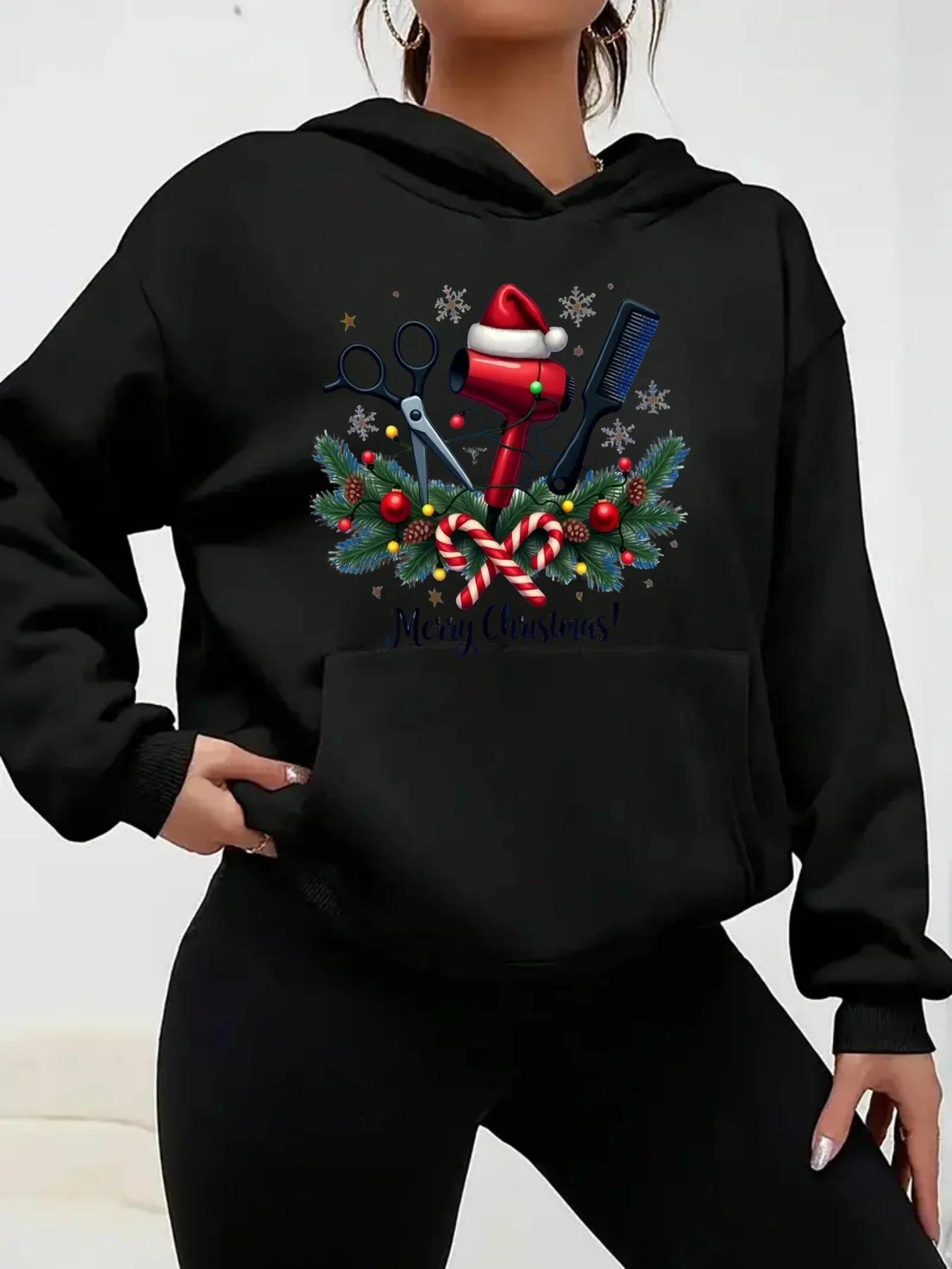 أدوات تصفيف الشعر لعيد الميلاد مناسبة لحفلات الصالون وهدايا عيد الميلاد، بما في ذلك هوديس المرأة والملابس اليومية والهول #1