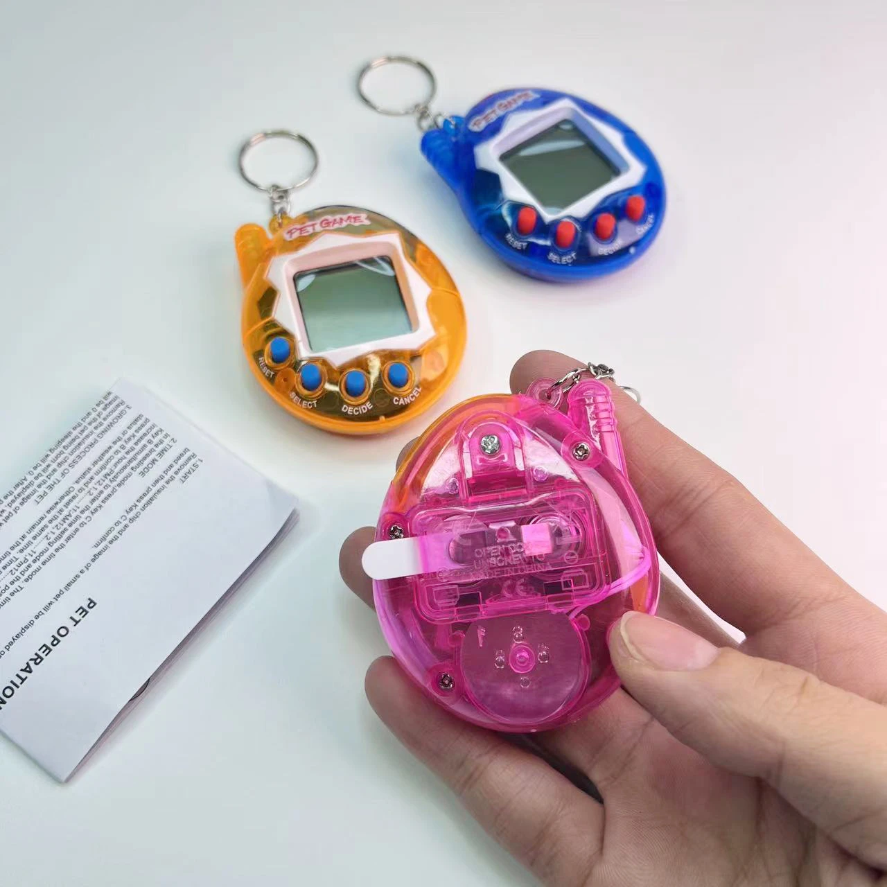 Mini Handheld Máquina De Jogo Eletrônico, Coelho Virtual Pet, Desenvolver Brinquedo Dos Desenhos Animados, Chaveiro, Dia Das Bruxas, Presente De Natal, Carnaval, Easte