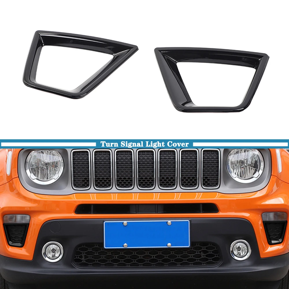 Car Front Turn Signal Light Marker Corner Cover Trim Replacement for Jeep Renegade 2019 2020 2021 2022 2023 Exterior Accessories