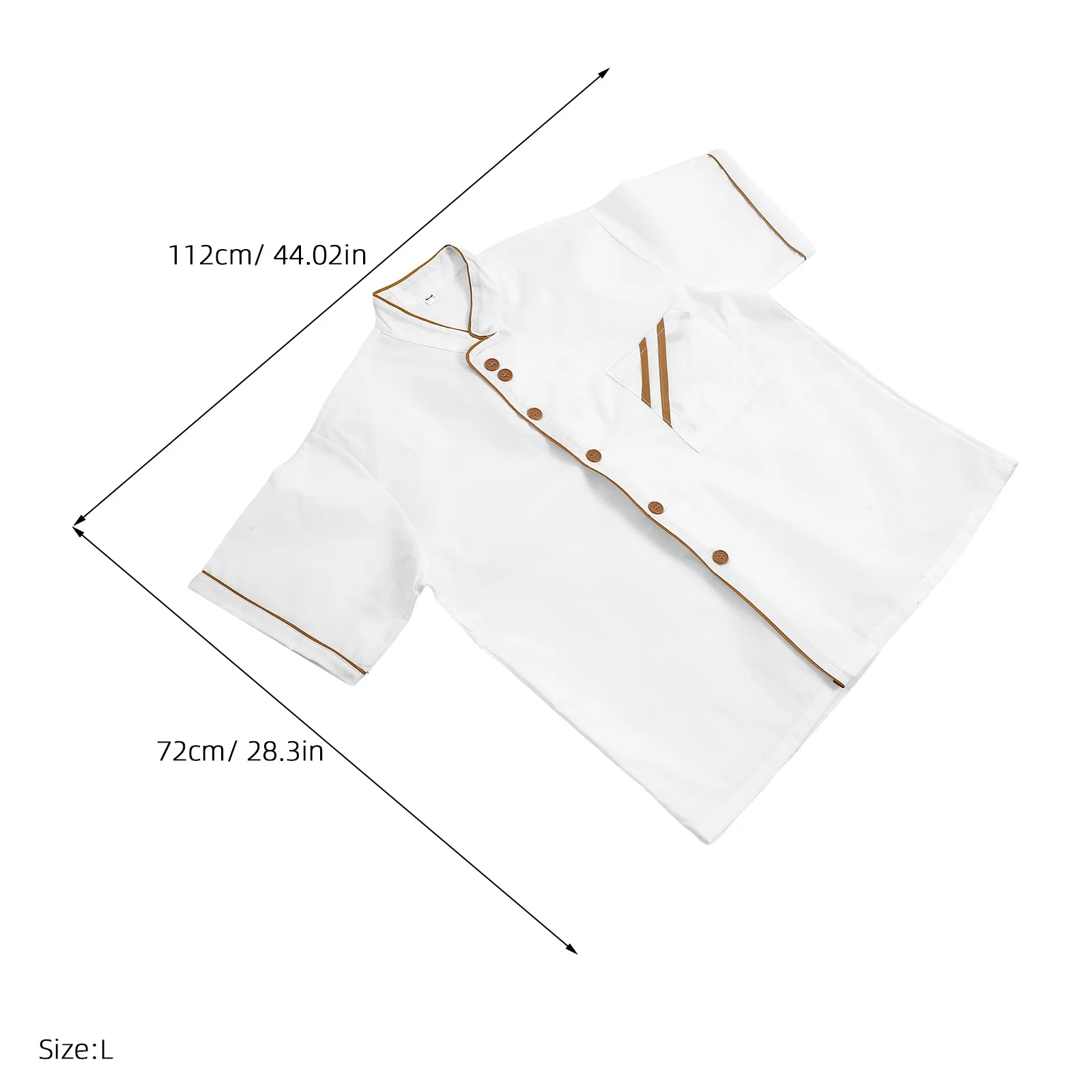 Manteau de Chef à manches courtes unisexe, chemise de restauration ample et décontractée pour Restaurant, hôtel, cuisine, vêtements de travail blanc Xxl