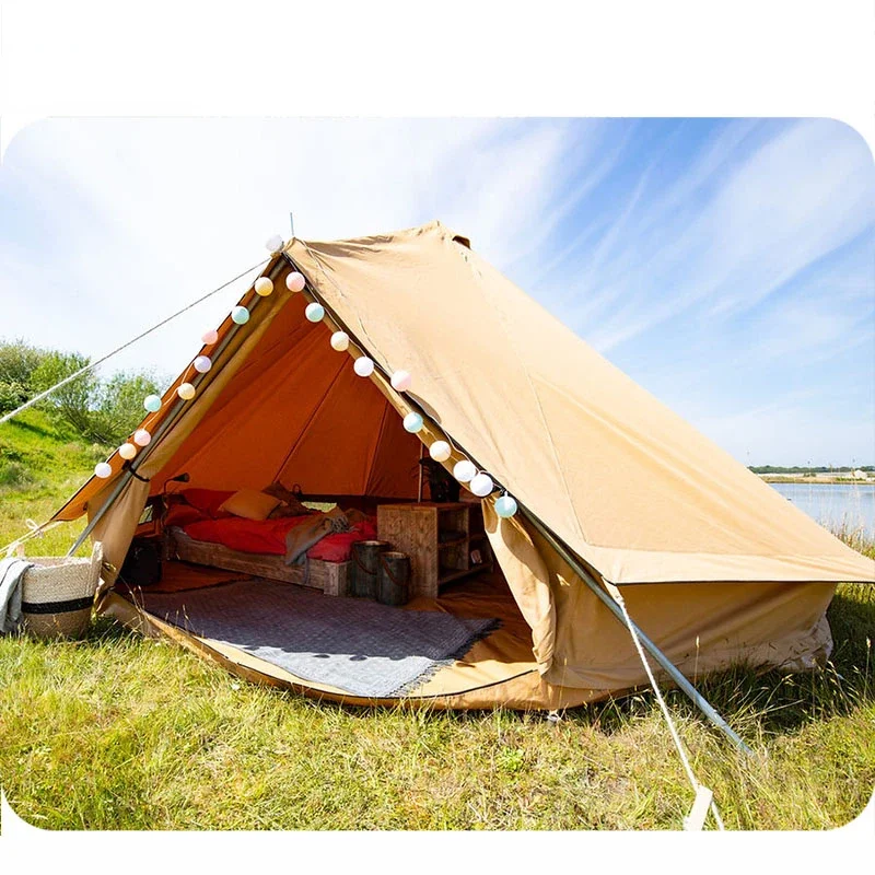 

Outdoor waterproof canvas glamping bell tent outdoor picnic tents