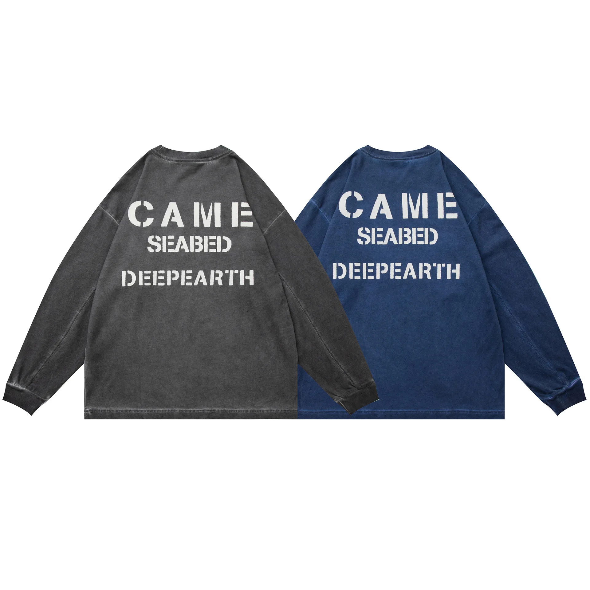 

Ретро-футболка в японском стиле с длинным рукавом, мужская, свободного кроя, винтажная, с эффектом потертости, с буквенным принтом, базовая, повседневная, для активного отдыха