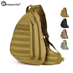 PROTECTOR PLUS Tactical Backpack 14 Inches Laptop Field Chest Bag Outdoor Sports Hiking Waterproof Single Shoulder Bags