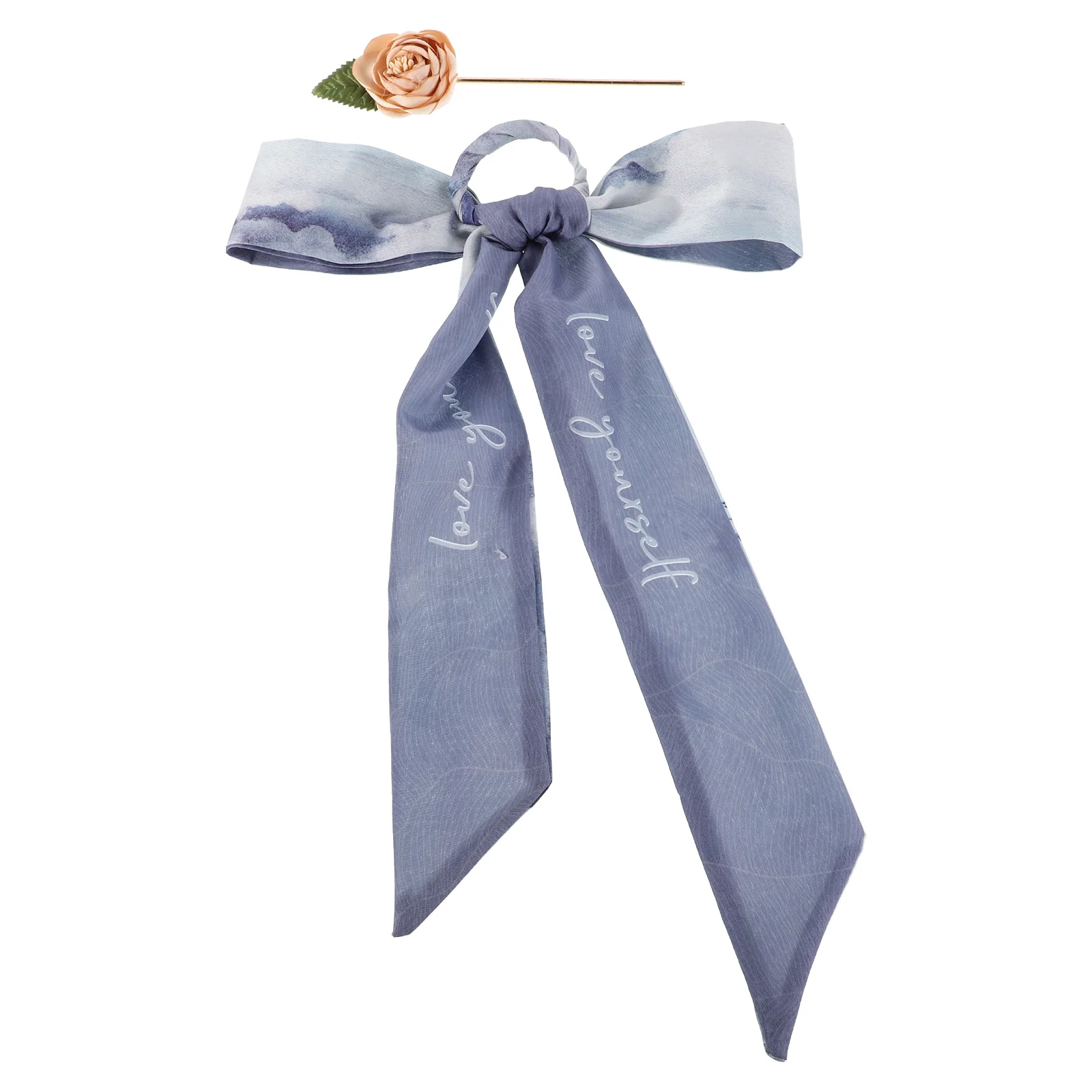 

Hairpin Streamer Tied Strap Chinese Hanfu Accessories Vintage Hair Stick Rose Flower Bun Holder Simple Ancient Style Charming