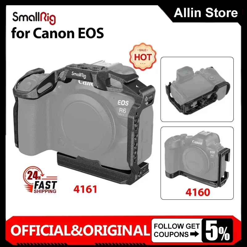 قفص كاميرا SmallRig 4161 Black Mamba لكاميرات Canon EOS R6 Mark II مع نقاط تركيب متعددة لربط المقبض