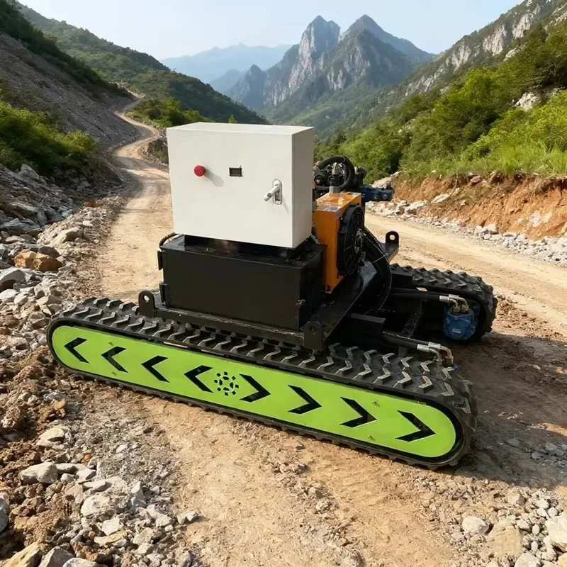 【Popular】 Electric Remote-Controlled Tracked Chassis Construction Use 1T Load Capacity 0-2km/h Speed Reduced Ground Rolling Dama