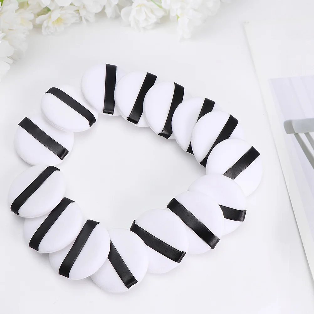 20 個フロッキングメイクアップ小さなフェイスパウダーパッド快適なメイクアップツールナチュラル仕上げ化粧品アプリケーター