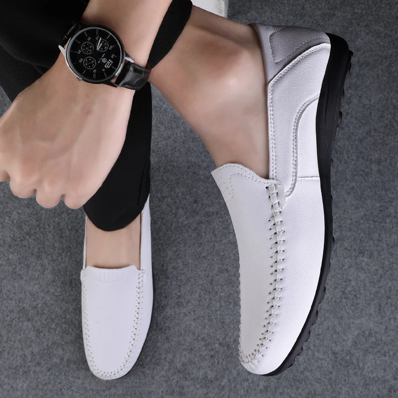 Luxury Italian Man Loafers Moccasins Genuine Leather Men Shoes Casual Formal Slip On Brand Male Boat Size 46 47 Chaussures Homme