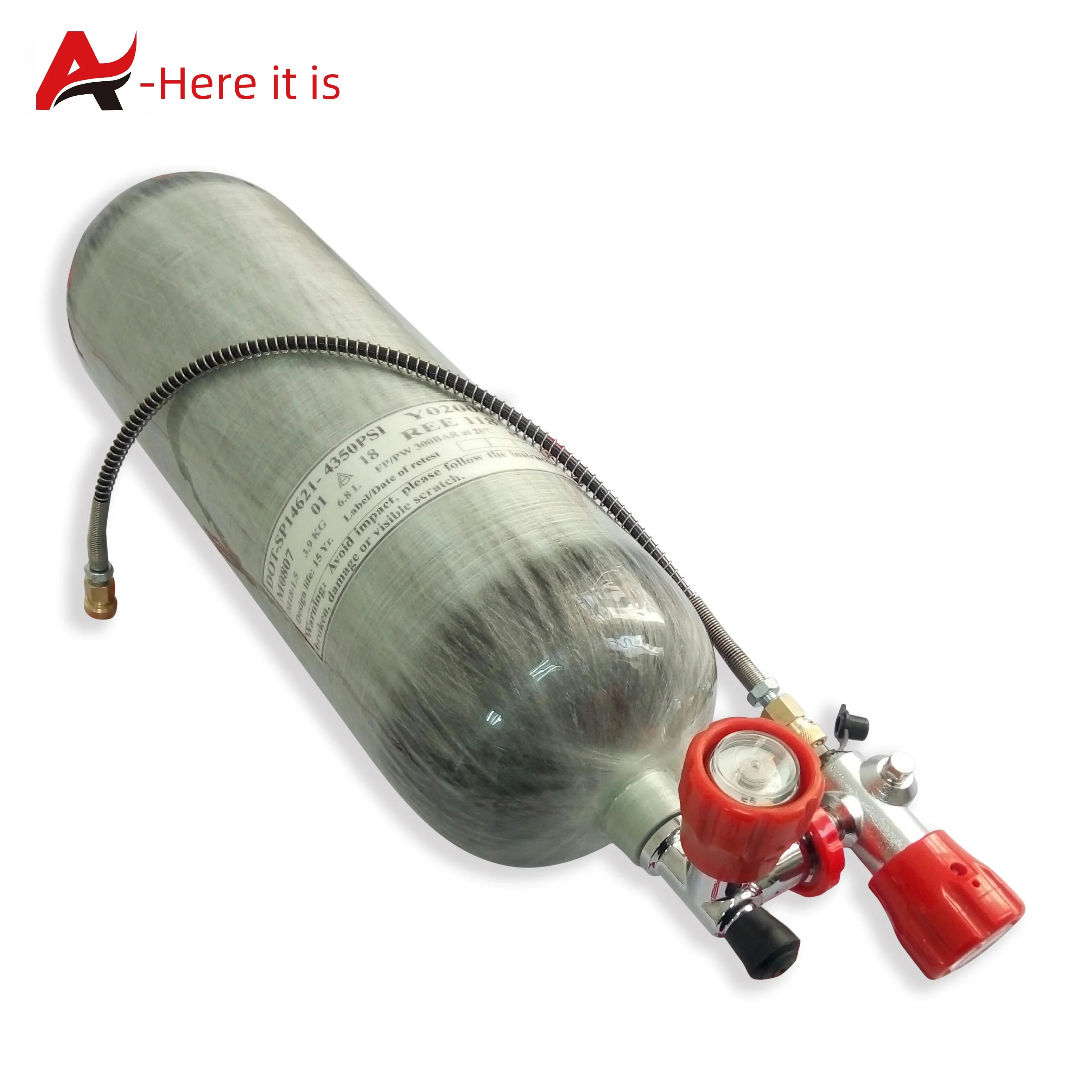 ACECARE dot 6.8L/415cu in  HPA Carbon Fiber Cylinder Scuba Valve Tank 30Mpa 300Bar 4500Psi Valve Fill Station For Diving