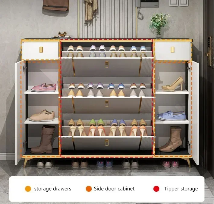 

#Wholesale Price Bestselling High Quality Luxury Nordic Tipping Shoe Cabinet Multi-Layer Storage Minimalist Shoe Rack Cabinet