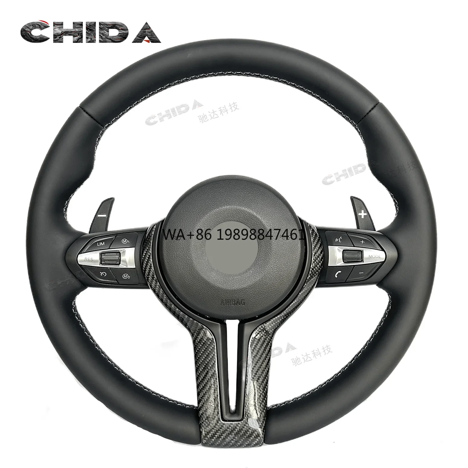 

For BMWs E90 E83 E60 E91 F02 F18 F15 F20 F30 F80 F10 X1 X2 X3 X4 X5 X6 M5 M6 M3 1 3 5 Series Black Leather Steering Wheel