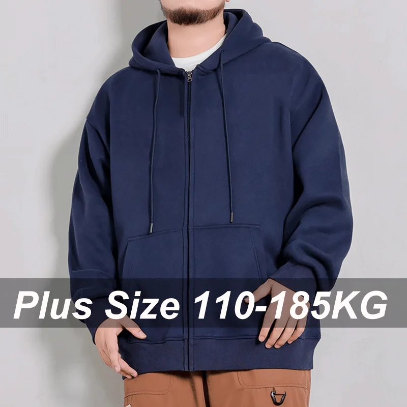 

Тяжелая толстовка с капюшоном, кардиган больших размеров, пальто, мужская весна-осень-зима, повседневная верхняя одежда, куртка, мужская одежда, 110-185 кг
