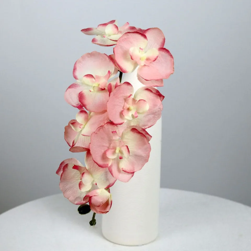 8 Köpfe große künstliche Seide Zweig Orchidee Phalaenopsis schwarz Burgund Hochzeit Home Decor Blumen Topf Orchidee Großhandel – Detail 6