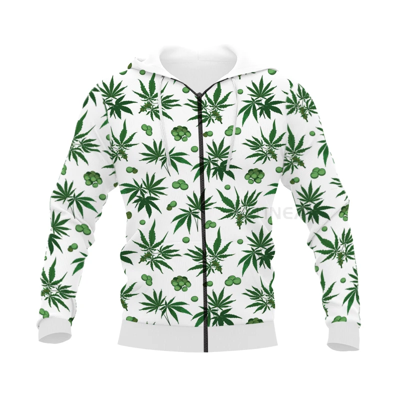 

New 3D Print American Weeds Leaves Clothing New Fashion Men/ Women Zipper Hoodies Plus Size S-7XL Harajuku Man Hoodies