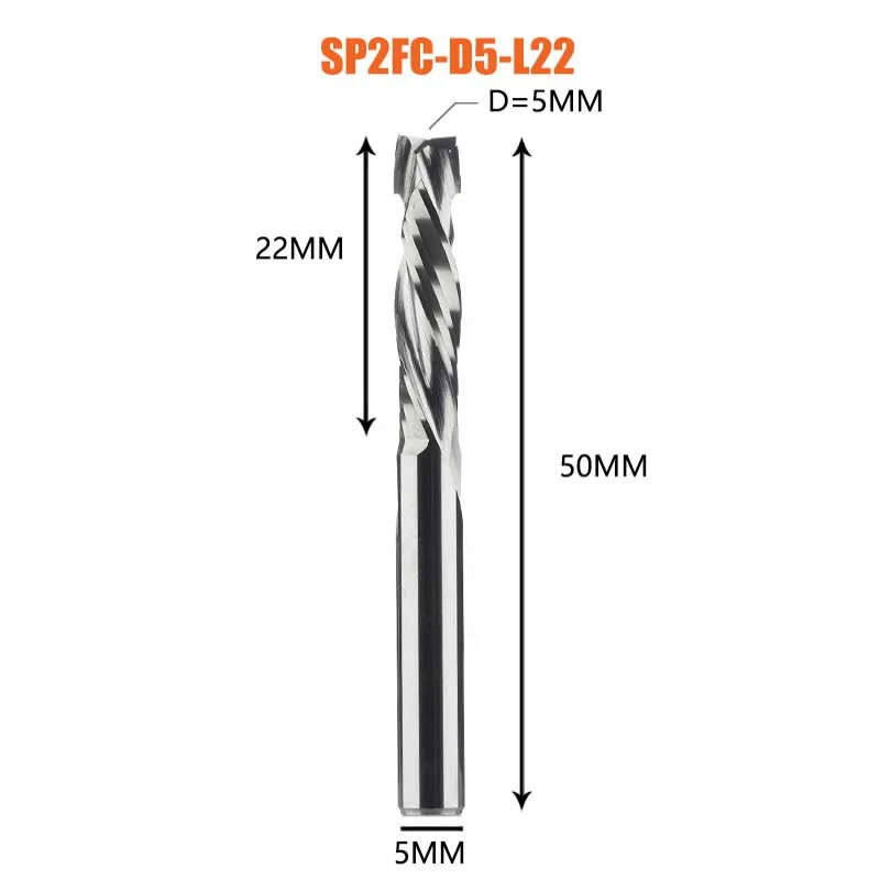 Compressie Frees Houtwerk Up & Down Cut Twee Fluiten Spiraal Carbide Frees Cnc Router Hout End Mill Cutter bits
