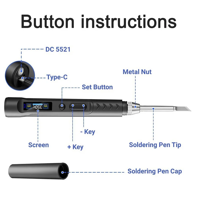 

T65-SP Smart Electric Soldering Iron PD+DC 90W Power Rapid Heating 150-450℃ Adjstable Temperature Voltage Welding Iron-T61C