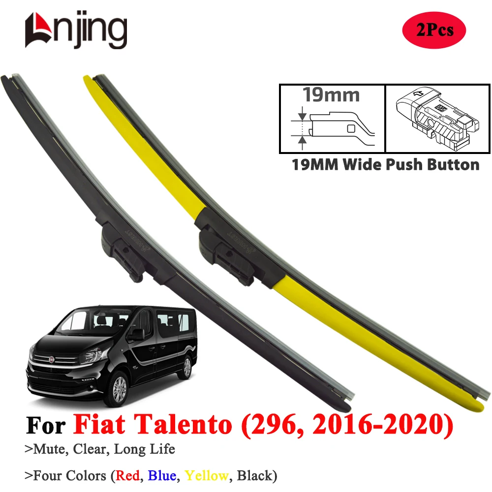 

LNJING Colorful Wiper Blades For Fiat Talento 296 2016-2020