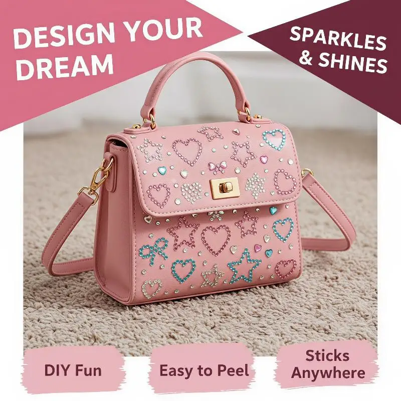 1 Sheet Self Adhesive Face Rhinestone Stickers Colorful Heart Star Design for Christmas Holiday Photo Props