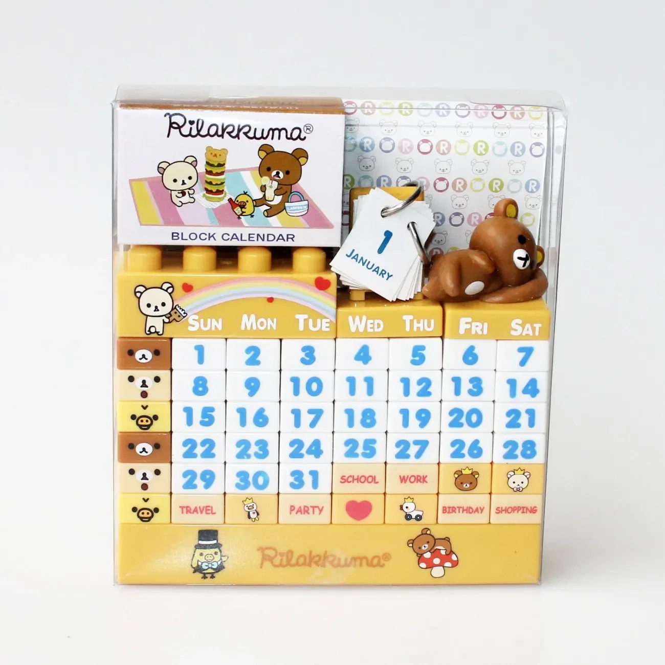 2025 New Year Rilakkuma Desk Calendar Relaxed Bear Cartoon Anime Action Figures Available Every Year Not Overdue Children'S Gift