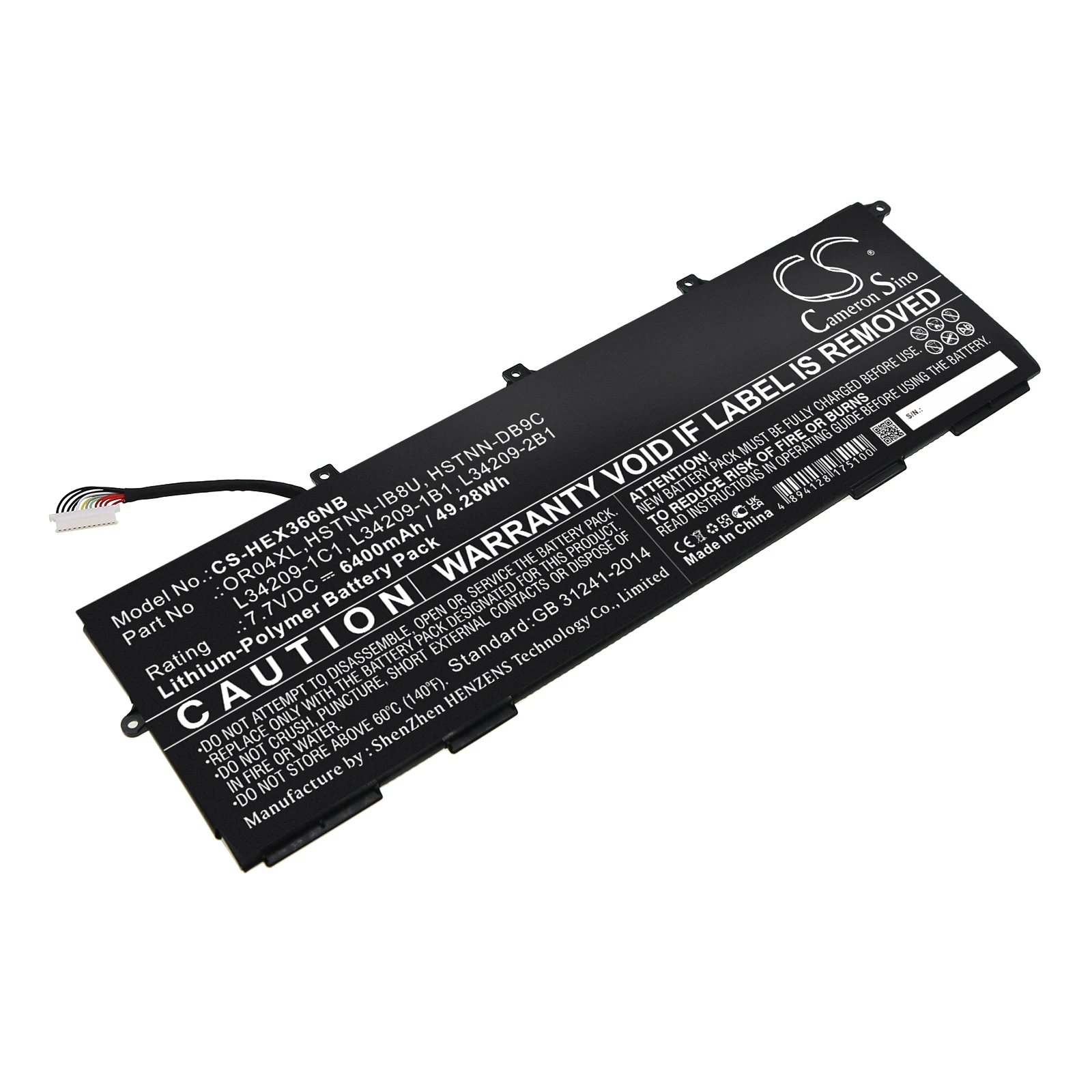 Li-Polymer Notebook, Laptop Battery for HP,7.7v,6400mAh,EliteBook X360 830 G6,OR04XL,HSTNN-IB8U,L34209-1C1,L34209-1B1,HSTNN-DB9C