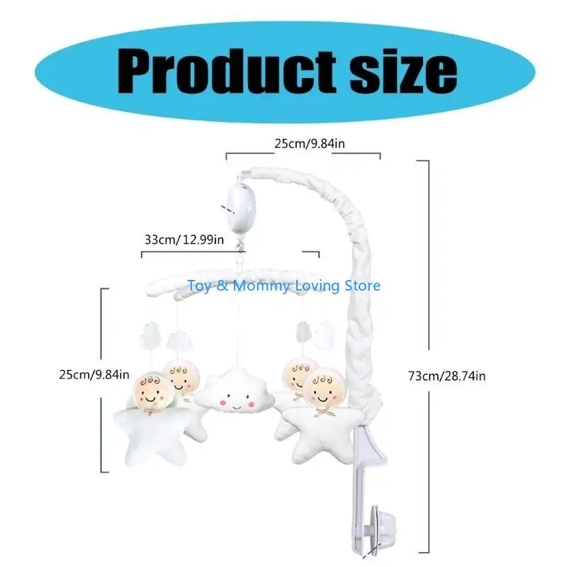 Y1QF Windup Move Box Music Baby Baby Musical Crib Mobile Mobile Toy para campanas bebé Brazo brazo colgante Juguete